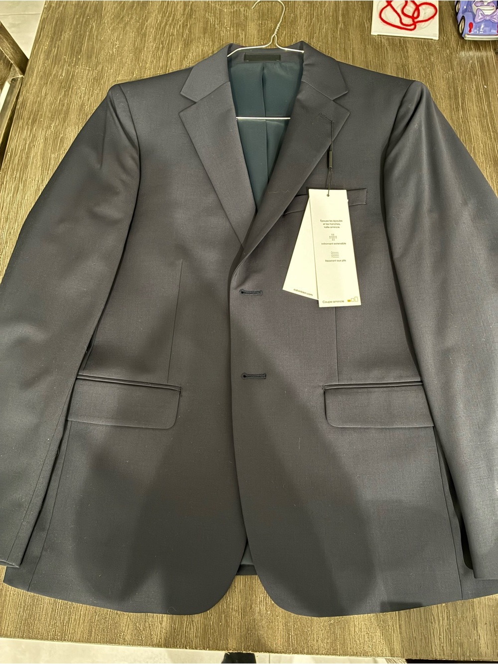Calvin Klein Men's Navy Wool Blend Skinny Fit Suit Set 40S / 34W x 30L NWT